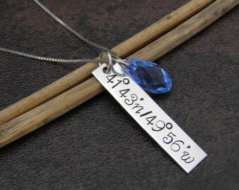 TITANIC Necklace , Titanic Jewelry, Latitude Longitude Necklace with Titanic's Coordinates , Coordinates of Titanic' s Final Resting Place