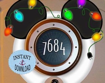 Sale! Christmas Disney Cruise Door Magnet Design - Instant Download!