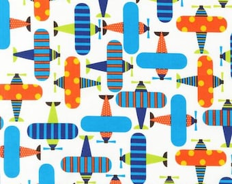 Ready Set Go Planes Bright Ann Kelle Designs Robert Kaufman Fabric