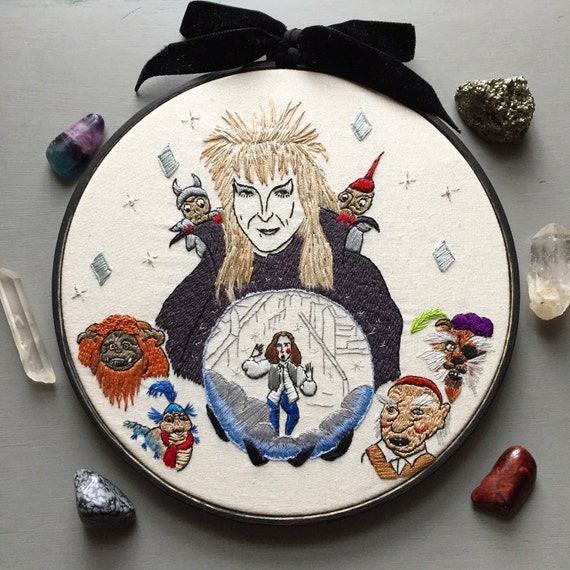 Le labyrinthe broderie Hoop David Bowie/Goblin King