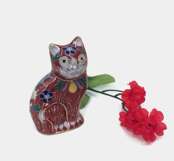 cloisonne cat ornament