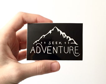 Seek Adventure. Vinyl Sticker Mountain Hiking Gear Laptop Sticker Camping Sticker Car Decal Bumper Sticker Outdoors Explore MacBook Decals