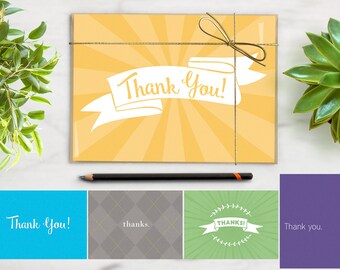Thank you card mixed 5-pack bulk set, 4"x5.5"