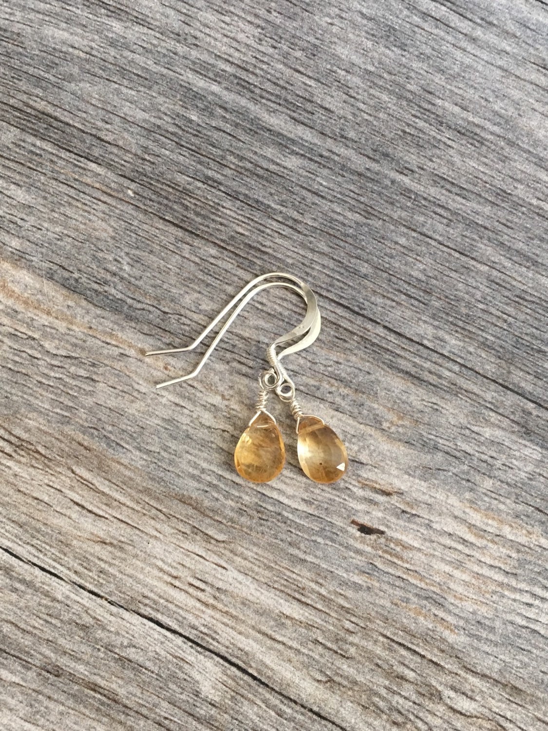Yellow Quartz Earrings Drop Earrings Yellow Gemstone
