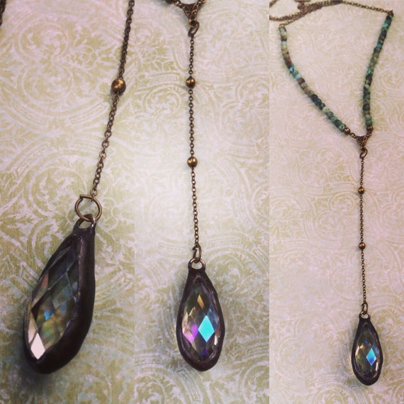 Crystal drop pendant by ZsaDesigns on Etsy