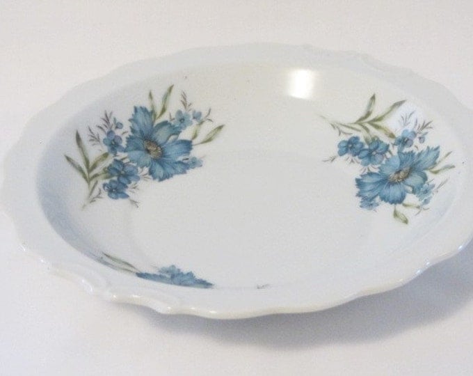 Vintage Inarco Salad Bowl E4542, Blue Poppy Bowl by Inarco, Vintage Bowl E4542, Salad Serving Bowl, Dinning Bowl with Blue Flowers