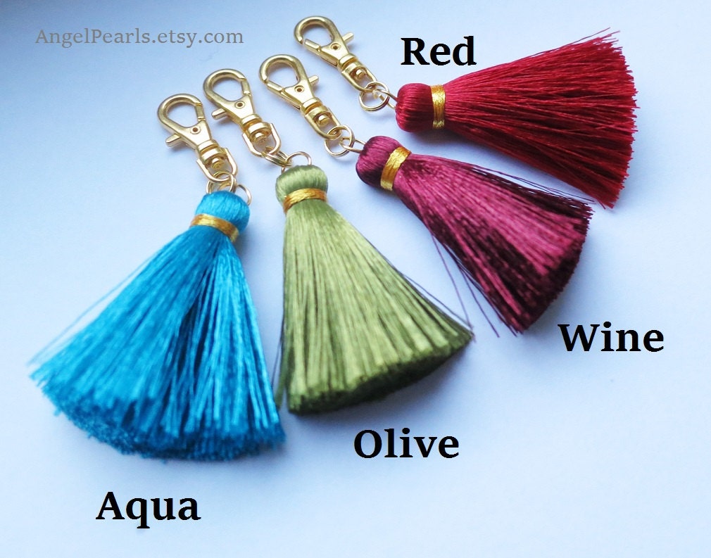 Small Tassel Keychain Purse Charm Silk Tassel Keyring Gift
