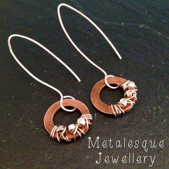 Copper Washer Earrings by Metalesque on Etsy