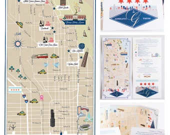 Wedding Map Inforgraphic with Itinerary (Save the Date) - (choose your location(s))