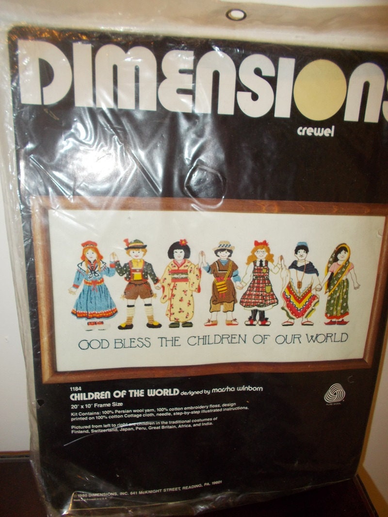 Vintage Dimensions Crewel Embroidery Kit Children of the World