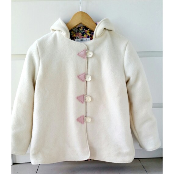 upcycled vintage wool blanket coat. Woolen jacket. Size 8