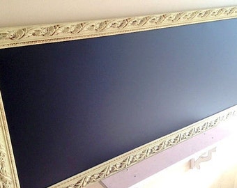 Sage Green MAGNET BOARD Magnetic Chalkboard Decorative Narrow Framed Black Board Celery Distressed Wood Kitchen Chalkboard Paper Organizer