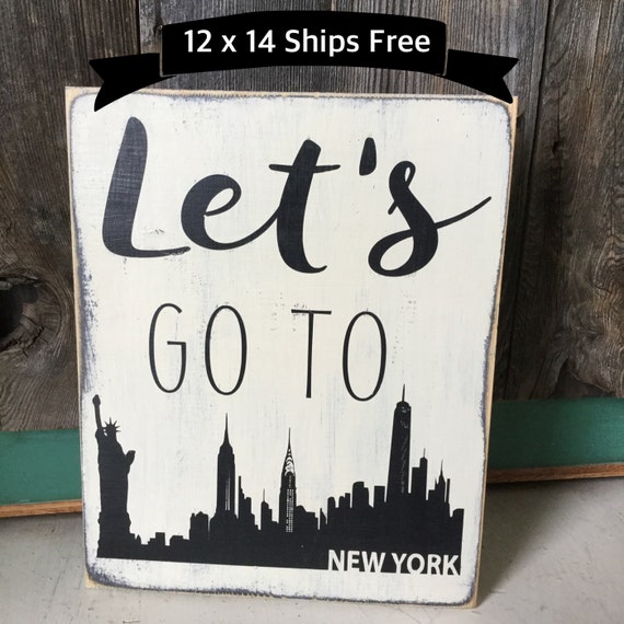 Let's Go To New York Handpaint Home Decor Gift for by Girlinair