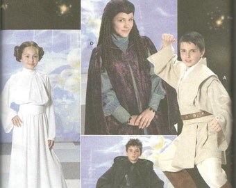 Star Wars Costumes for Kids Anakin Luke Skywalker Princess Leia Obi-Wan Kenobi Queen Padme Amidala Simplicity 4426 Uncut Child's Size 7-14