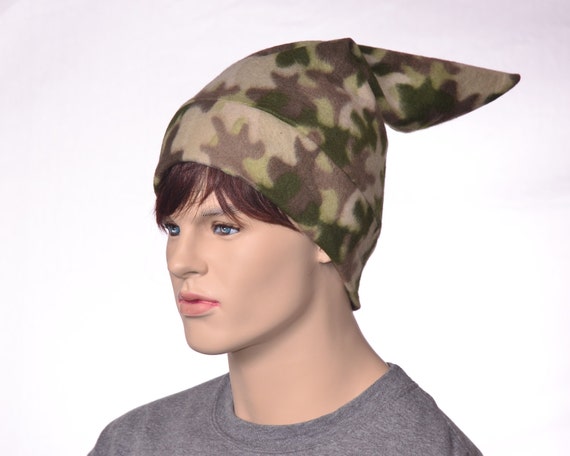 Mens Camouflage Stocking Cap Pointed Elf Hat Camo Hunter
