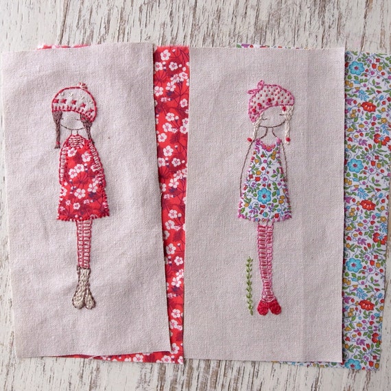 lavender girl embroidery pattern