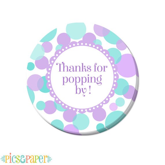 Items similar to Thank you for popping by in aqua and purple for baby ...