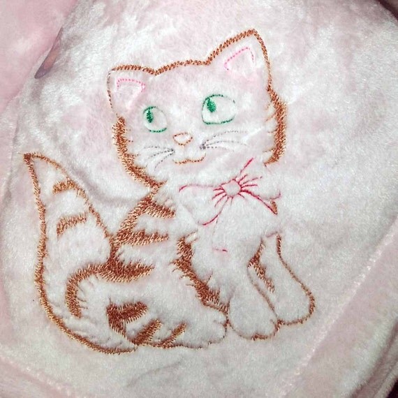 Items similar to Kitten Baby Blanket Infant Blanket Kitten Pink