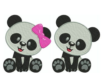 PANDA 1 - Machine Filled Embroidery - Instant Digital Download