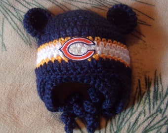 Chicago Bears Baby hat for Newborn to 18 months- Bears team colors