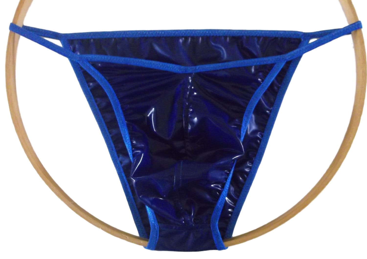 Men's BRAZILIAN String Bikini LATEX Rubber Shiny Jelly