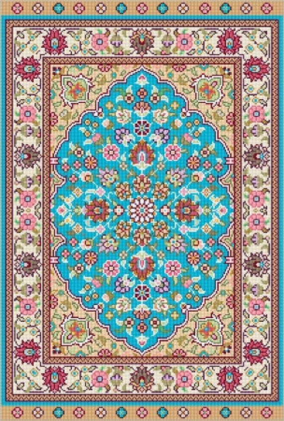 Dollhouse Miniature Needlepoint KIT Area Rug SERENITY