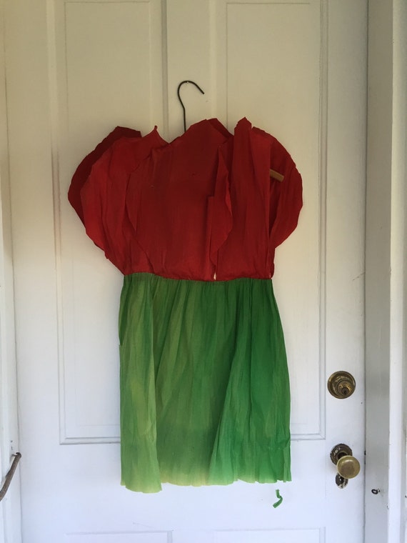 Halloween Costume 1920s Poppy Flower Crepe Paper Molded