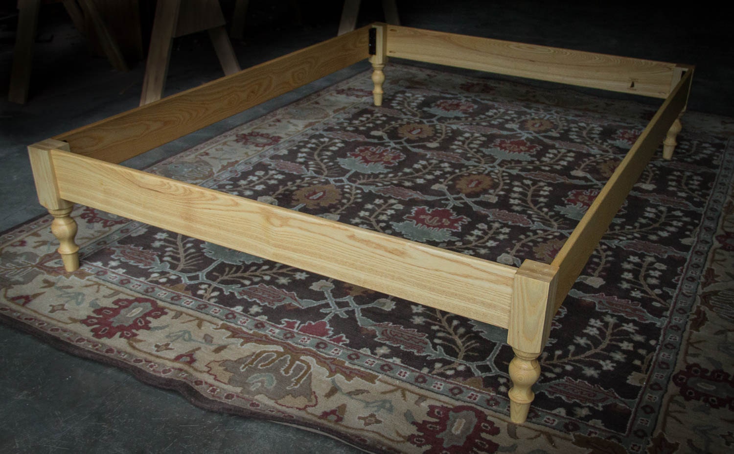 SOLID ASH HARDWOOD Libby Turned Leg Platform Bed
