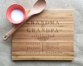 Personalized Cutting Board, Grandma & Grandpa, Established Dates For Grandkids, Personalized Gift For Grandparents, Bamboo Cutting Board