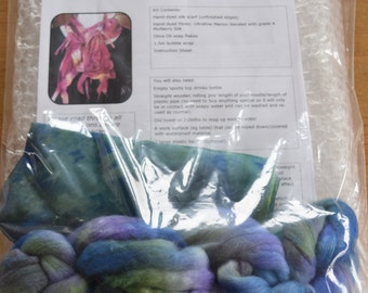 Hand-dyed Nuno Felting Scarf Kit