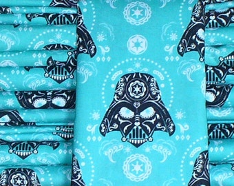 Darth Vader Fabric, Star Wars Fabric, 16" by 44" , Darth Sugar Skull, Sugar Skulls, Star Wars Villain, Camelot Fabrics