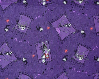 Nightmare before Christmas Fabric, Jack Skellington, Jack and Sally, Graveyard Scenes, Tim Burton, Disney Fabric, By the Yard, Cotton Fabric