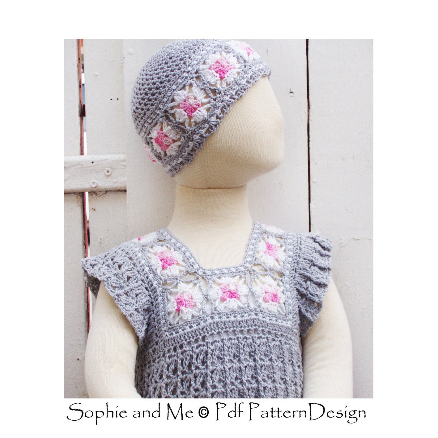 Granny Square Yoke Dress Crochet Pattern Instant Download