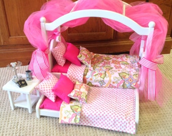 18 inch doll canopy bed