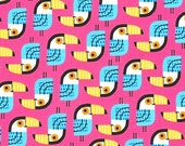 Little Senoritas Toucan in Pink, Suzy Ultman, Robert Kaufman Fabrics, 100% Cotton Fabric, ASD-16537-10 PINK