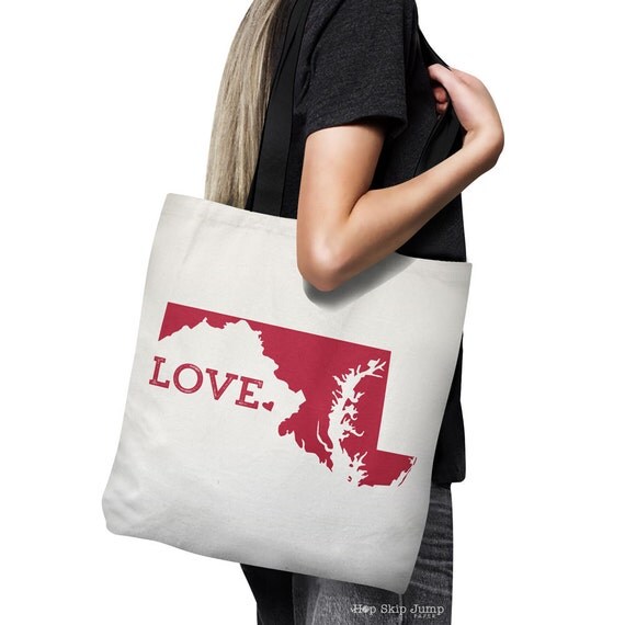 Maryland Tote Bag // Unique Gift Idea // Home State Love