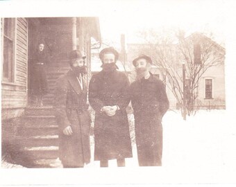Vintage Photo Three Gentlemen Posing Old Photograph Paper Ephemera Snapshot Photo Collectibles