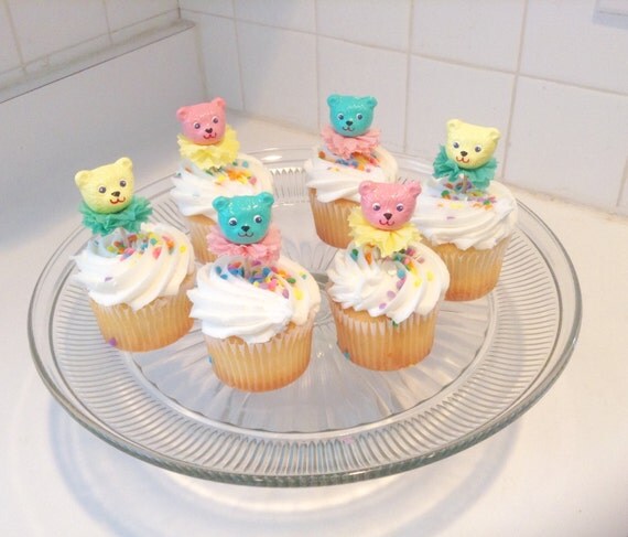Kitschy Teddy Bear Cupcake Toppers Il_570xn