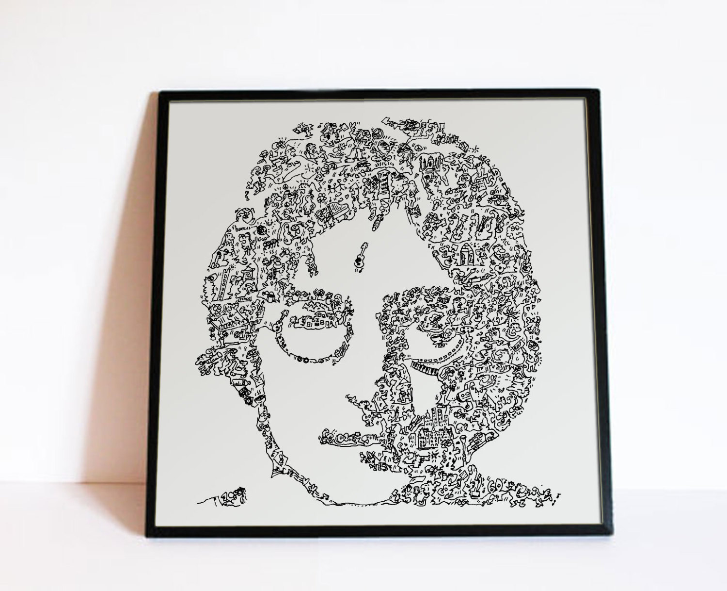 John Lennon The Beatles Intricate Doodle Portrait Inspired