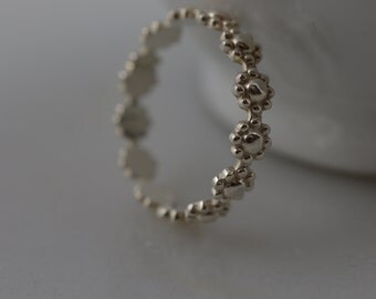 Sterling Silver Daisy Flower Ring