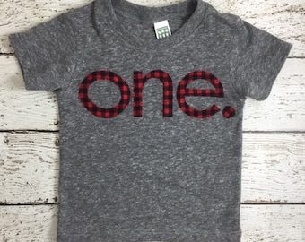 Buffalo plaid shirt, Buffalo Check birthday shirt, Lumberjack party, Red Black Plaid, Organic Shirt, first birthday shirt, lumberjack plaid