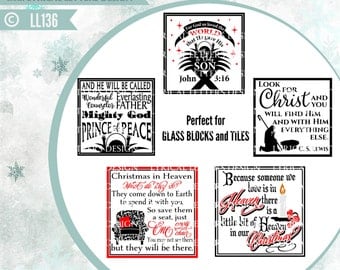 Christmas Block Designs Empty Chair Heaven John 3:16 Jesus LL136 - SVG - Cut File - ai, eps, svg, dxf (for Silhouette users), png, jpg