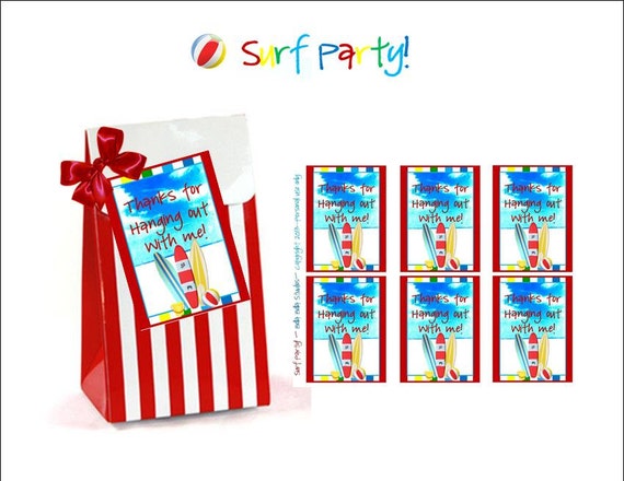 SURFBOARD & CAR Favor TAGS ~ Printable Instant Download Il_570xn