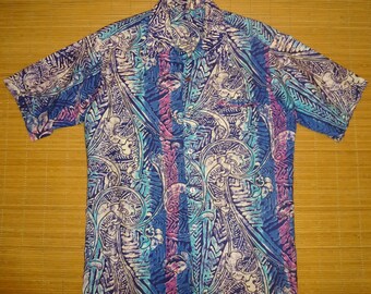 Mens Vintage 70s WILD CHILD Hawaiian Tiki Surf Shirt - M - The Hana Shirt Co