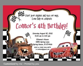 lightning mcqueen invitations