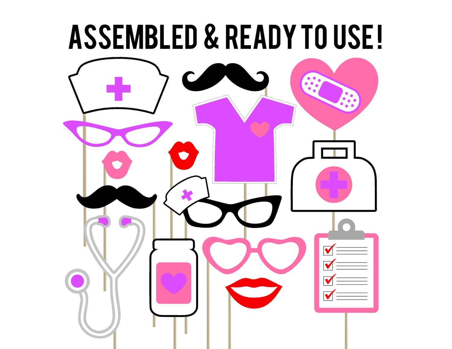 Nurse Photo Booth Props . Nursing Photo Booth Props . Doctor