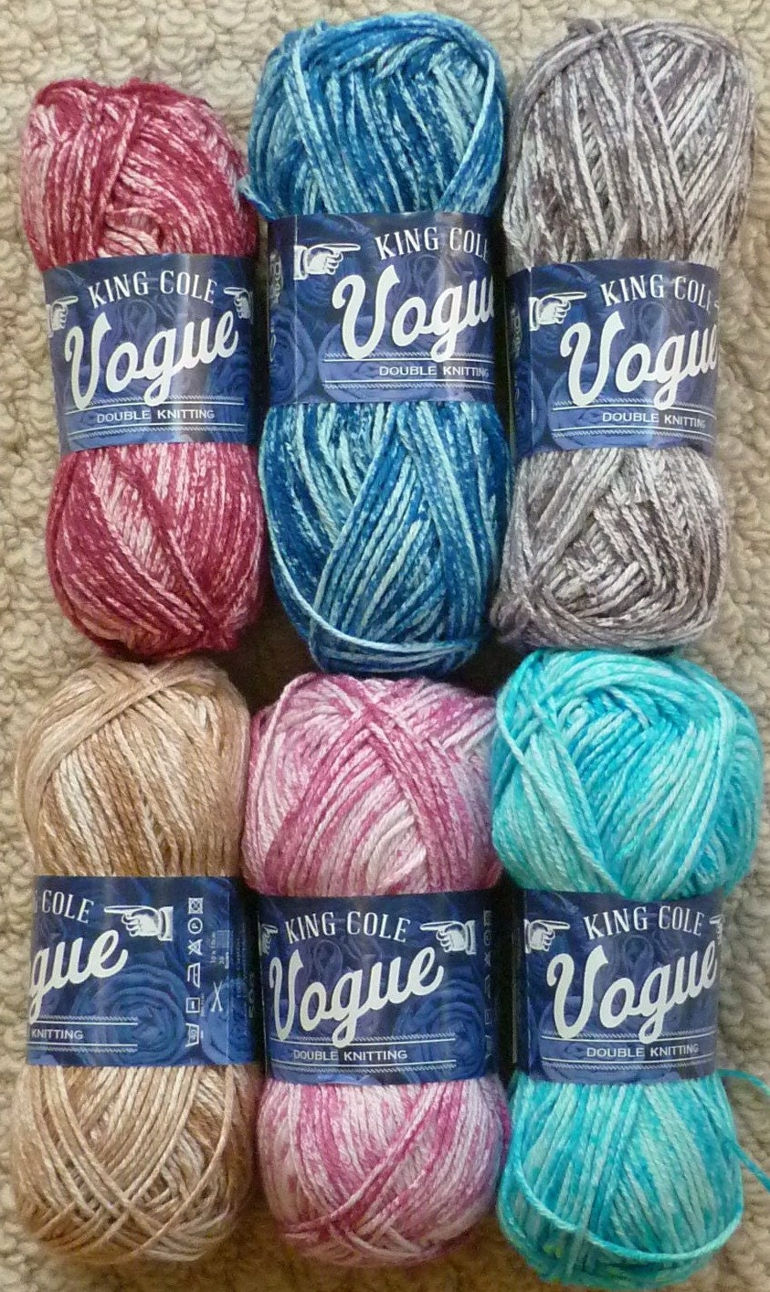 Knitting Wool/Yarn King Cole Vogue Cotton DK Light Worsted