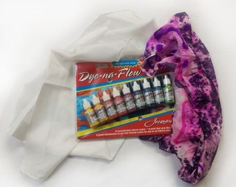 Silk Scarf Dyeing Kit, with Scarf, Paints and Instructions