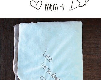 Minky blanket, Special blanket, blanket with handwriting, personalized minky blanket, handwritten embroidery, memory blanket, memorial gift