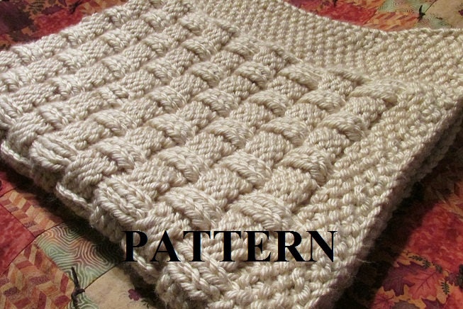 Knitting Pattern Blanket Knitting Pattern Basket Weave